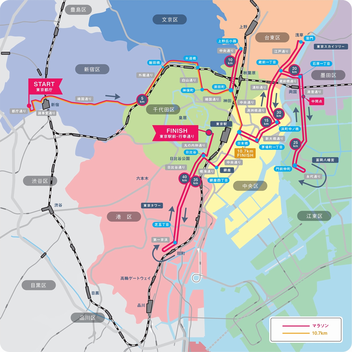 東京マラソンコース